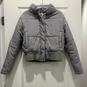 Pretty Little Thing Gray Puffer Jacket Size 4